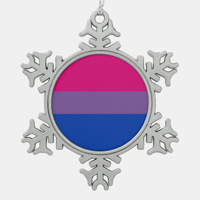 Ornement Flocon De Neige Drapeau bisexuel (Devant)