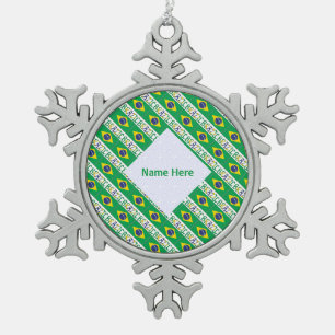 Ornement Flocon De Neige Drapeau brésilien personnalisé en mosaïque 