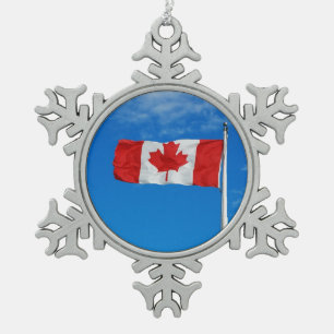 Ornement Flocon De Neige Drapeau canadien ornement de Noël