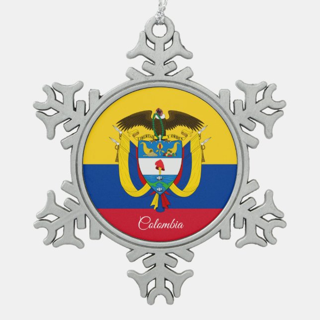 Ornement Flocon De Neige Drapeau colombien (Devant)