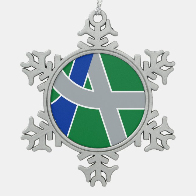 Ornement Flocon De Neige Drapeau d'Albany, Oregon (Devant)