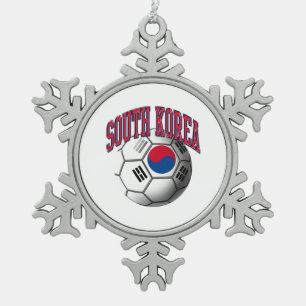Ornement Flocon De Neige Drapeau de ballon de football de la Corée du Sud