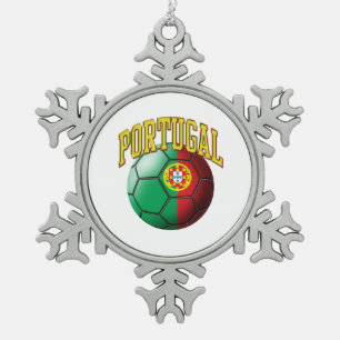 Ornement Flocon De Neige Drapeau de ballon de football du Portugal