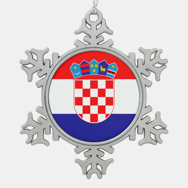 Ornement Flocon De Neige Drapeau de Croatie (Devant)