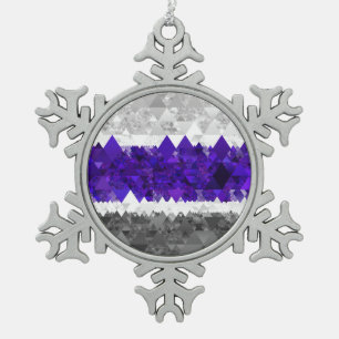 Ornement Flocon De Neige Drapeau de fierté Greygender Boho Géométrique Mod 
