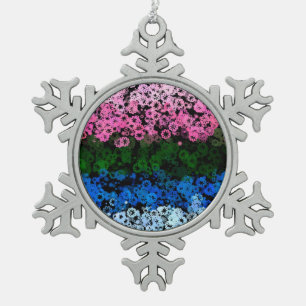 Ornement Flocon De Neige Drapeau de fierté Omniromantique Fleuris Mignon Ré