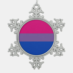Ornement Flocon De Neige Drapeau de la fierté bisexuelle