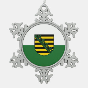 Ornement Flocon De Neige Drapeau de la Saxe Flocon de neige de l'ornement d