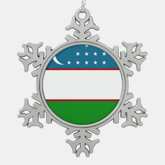 Ornement Flocon De Neige Drapeau de l'Ouzbékistan (Devant)