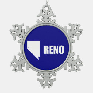 Ornement Flocon De Neige Drapeau de Reno, Nevada