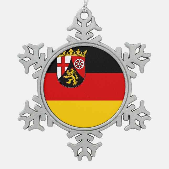 Ornement Flocon De Neige Drapeau de Rhénanie-Palatinat (Devant)