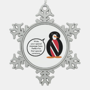 Ornement Flocon De Neige Drapeau de Trinité-et-Tobago parlant Mme Penguin