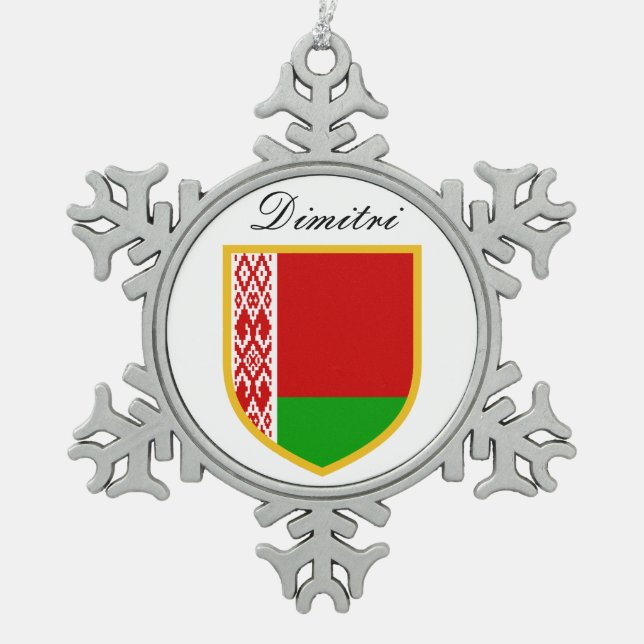 Ornement Flocon De Neige Drapeau du Belarus (Devant)
