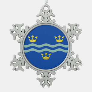 Ornement Flocon De Neige Drapeau du Cambridgeshire