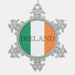 Ornement Flocon De Neige Drapeau irlandais Irlande