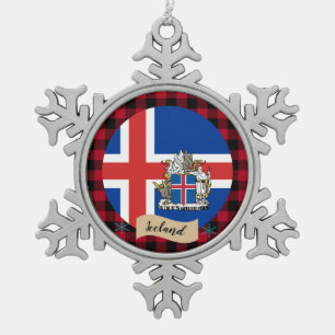 Ornement Flocon De Neige Drapeau islandais Patriotique Islande, plaid de bu