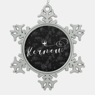 Ornement Flocon De Neige Drapeau Kernow en Coeur, Cornouailles, Cornouaille