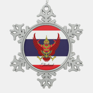 Ornement Flocon De Neige Drapeau thaïlandais