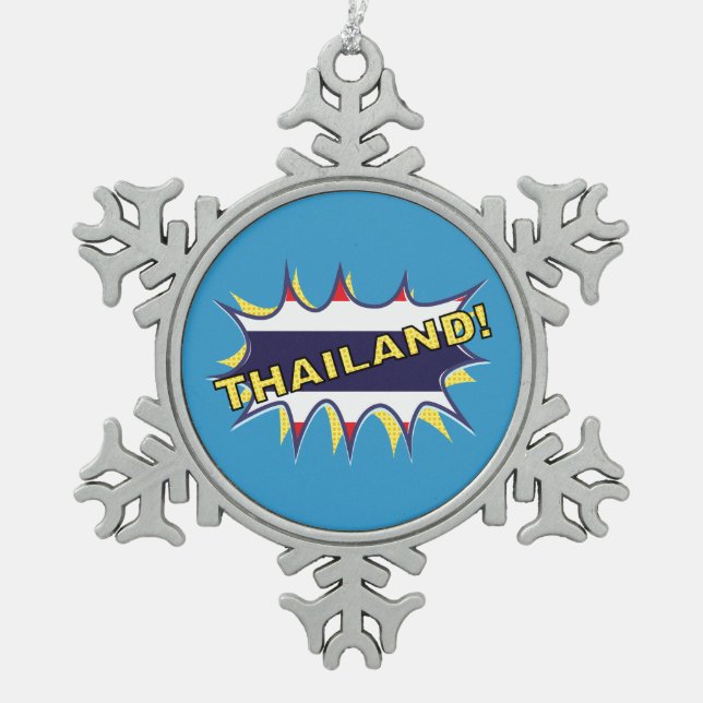 Ornement Flocon De Neige Drapeau thaïlandais POW étoile éclate (Devant)