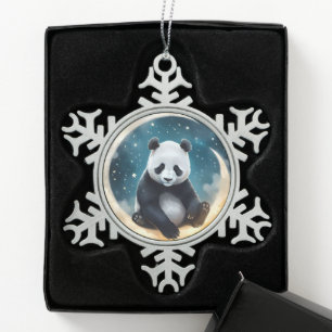 Ornement Flocon De Neige Dreaming in Moonlight : La Serenade céleste de Pan