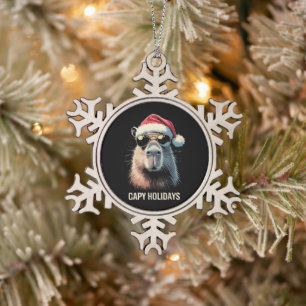 Ornement Flocon De Neige Drôle de Noël Capy Vacances Xmas Capybara