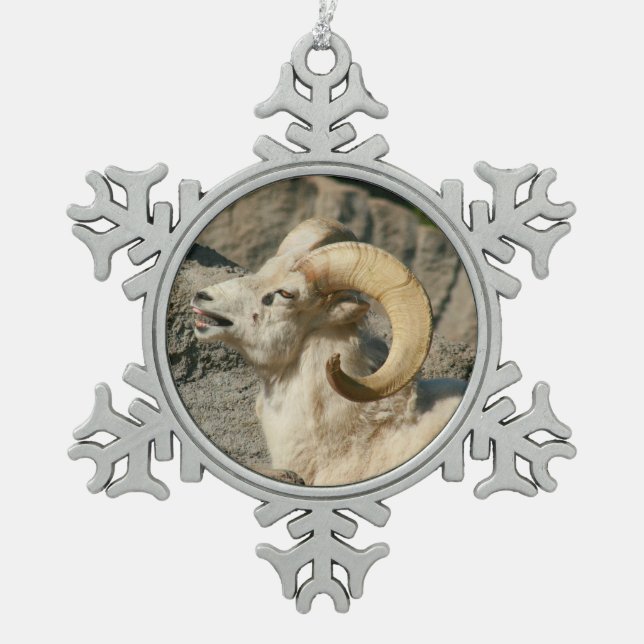 Ornement Flocon De Neige Drôle rire Mouton ou Bighorn Ram (Devant)
