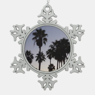 Ornement Flocon De Neige Dusk avec palmiers Scène tropicale