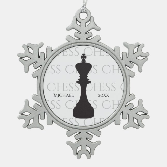 Ornement Flocon De Neige Échecs personnalisés King classique pièce moderne (Devant)