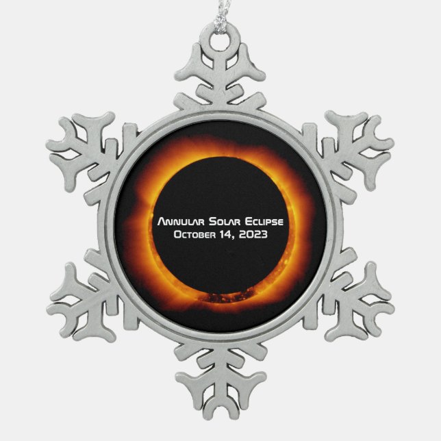 Ornement Flocon De Neige Éclipse solaire annuelle 2023 (Devant)