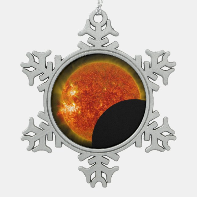Ornement Flocon De Neige Éclipse solaire en cours (Devant)