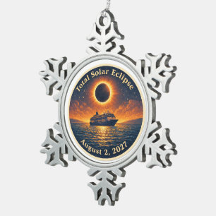 Ornement Flocon De Neige Éclipse solaire totale du 2 août 2027 bateau de cr