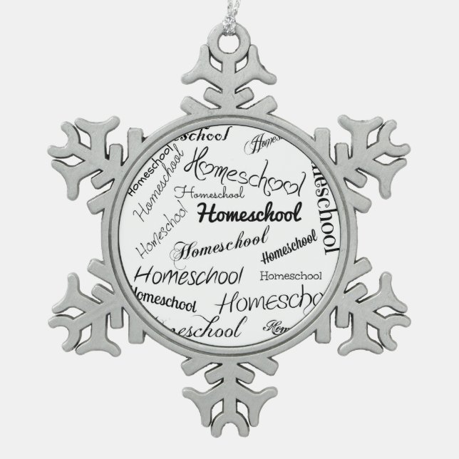 Ornement Flocon De Neige Écriture manuscrite à la maison (Devant)