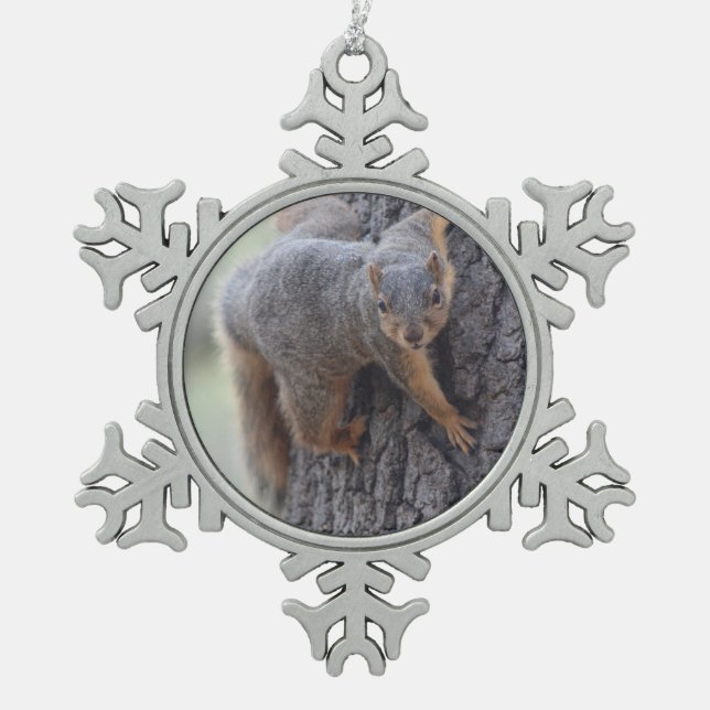 Ornement Flocon De Neige Écureuil de accrochage (Devant)