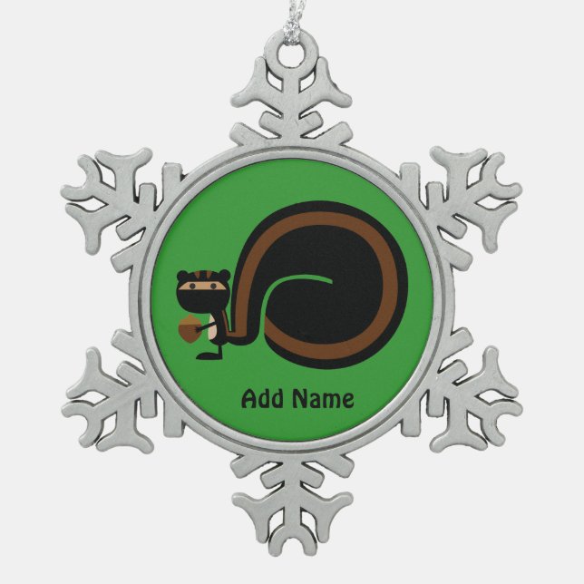 Ornement Flocon De Neige Écureuil de Ninja (Devant)