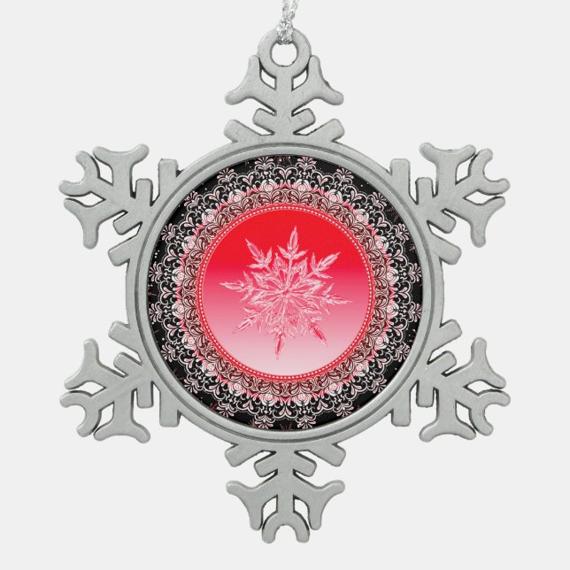 Ornement Flocon De Neige Elégant cristal (Devant)