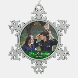 Ornement Flocon De Neige Élégant et moderne Tartan Plaid Photo personnalisé