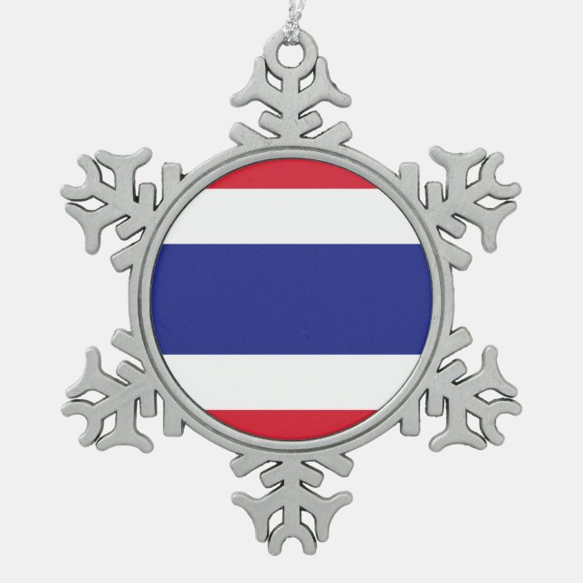 Ornement Flocon De Neige Emblème du drapeau thaïlandais (Devant)