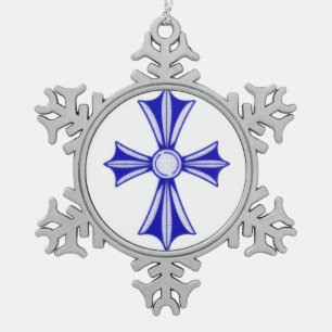 Ornement flocon de neige en étain/Croix celtique