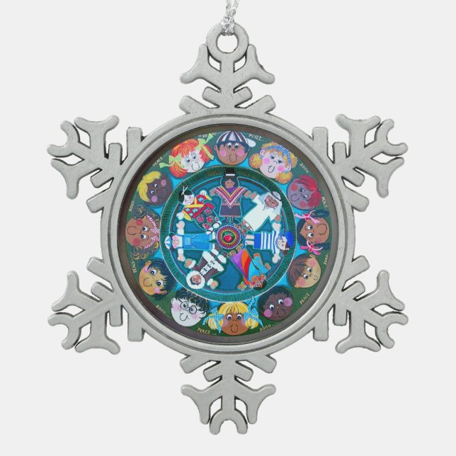 Ornement Flocon De Neige Enfants du monde (Devant)