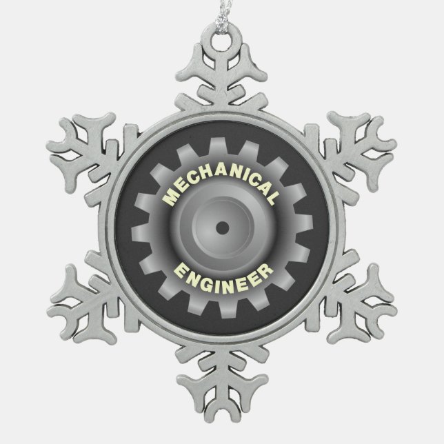 Ornement Flocon De Neige Engin mécanique Gray (Devant)