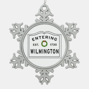 Ornement Flocon De Neige Entrée Ville du Massachusetts Wilmington