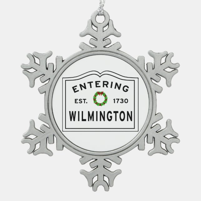 Ornement Flocon De Neige Entrée Ville du Massachusetts Wilmington (Devant)