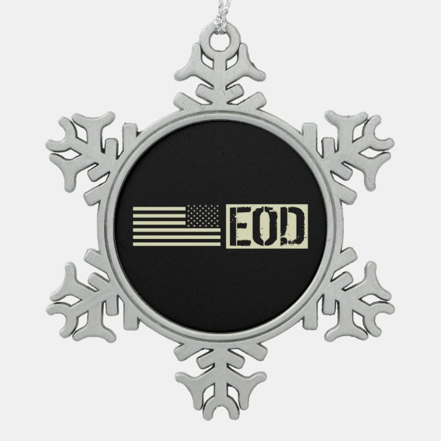 Ornement Flocon De Neige EOD - Drapeau noir (Devant)