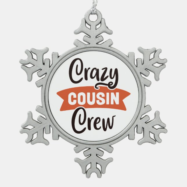 Ornement Flocon De Neige Équipage Crazy Cousin (Devant)