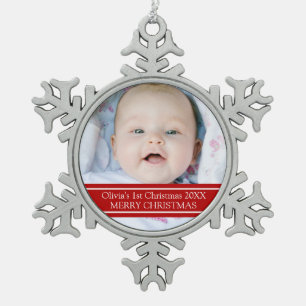 Ornement Flocon De Neige Ęr ornement de Noël du bébé fait sur commande 