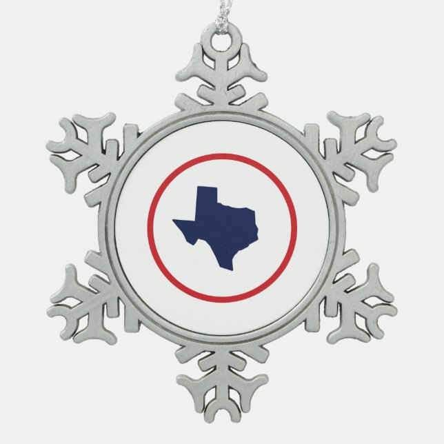 Ornement Flocon De Neige État du Texas (Devant)