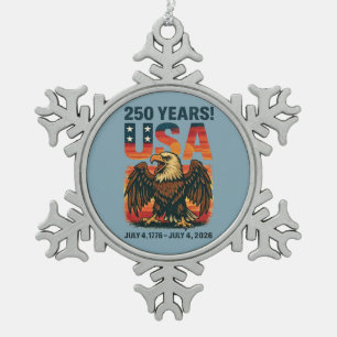 Ornement Flocon De Neige États-Unis 250 Ans – Aigle chauve patriotique 4 ju