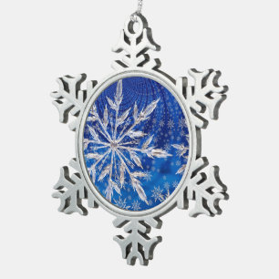 Ornement Flocon De Neige Étoile de Noël flocon de neige bleu glace