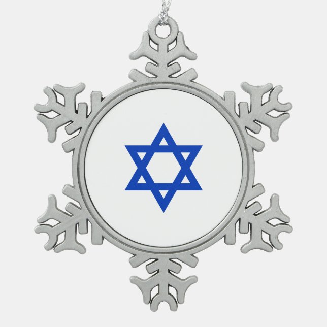 Ornement Flocon De Neige Étoile israélienne de David (Devant)