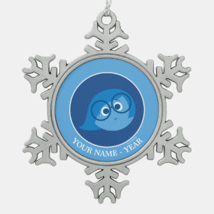 Ornement Flocon De Neige Extérieur intérieur  Triste Face Ajouter votre n